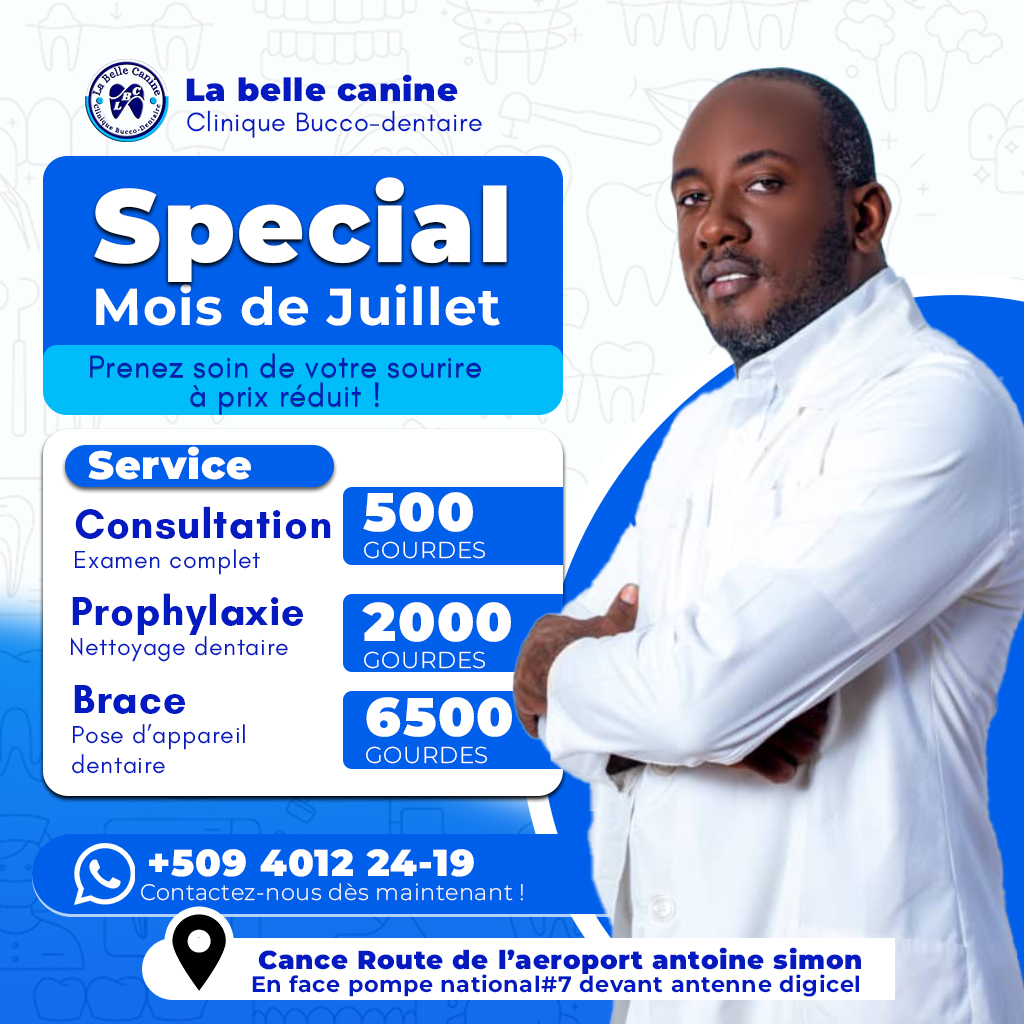 Affiche spéciale du mois de juillet pour La Belle Canine