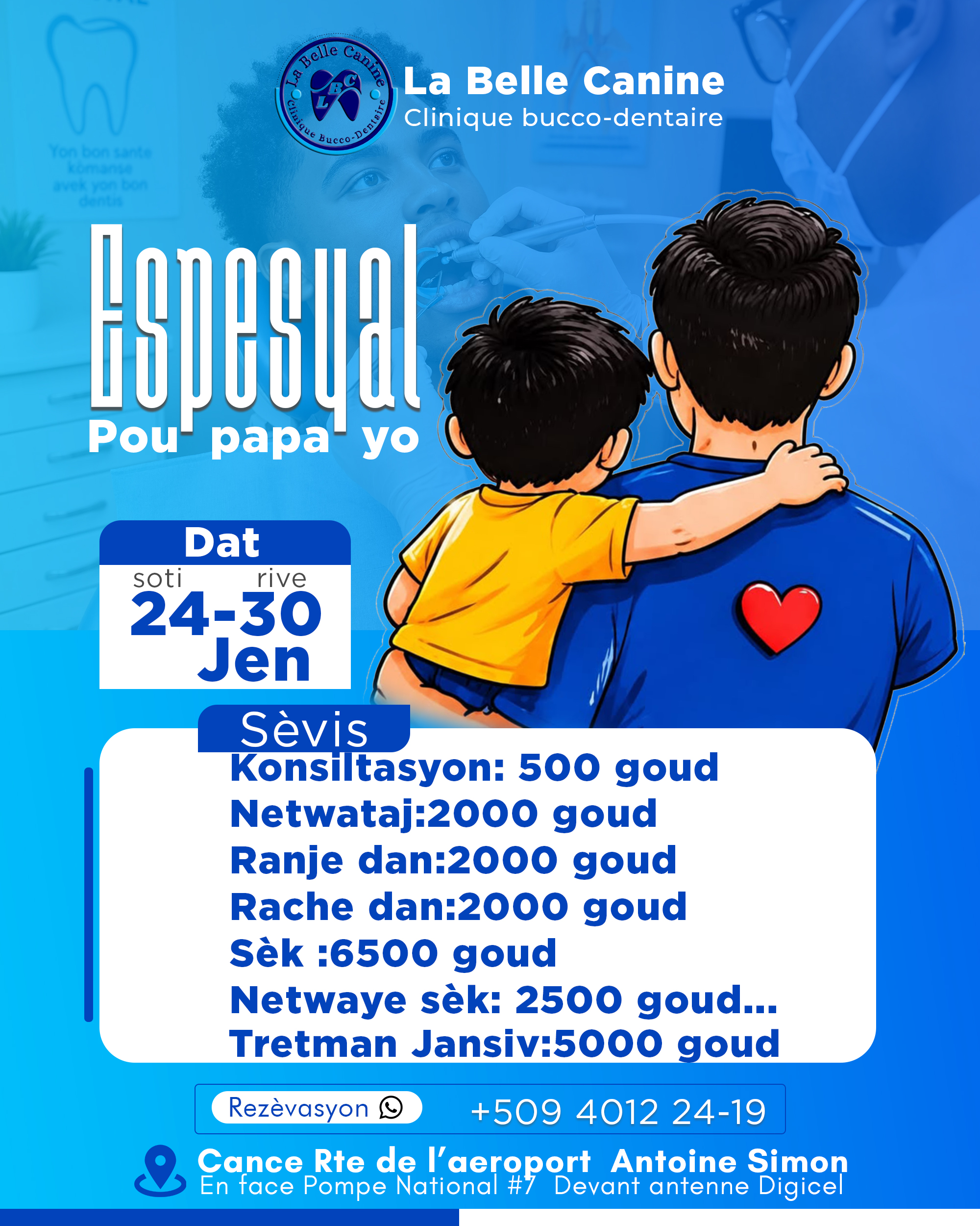 Affiche Espesyal pou papa pour La Belle Canine