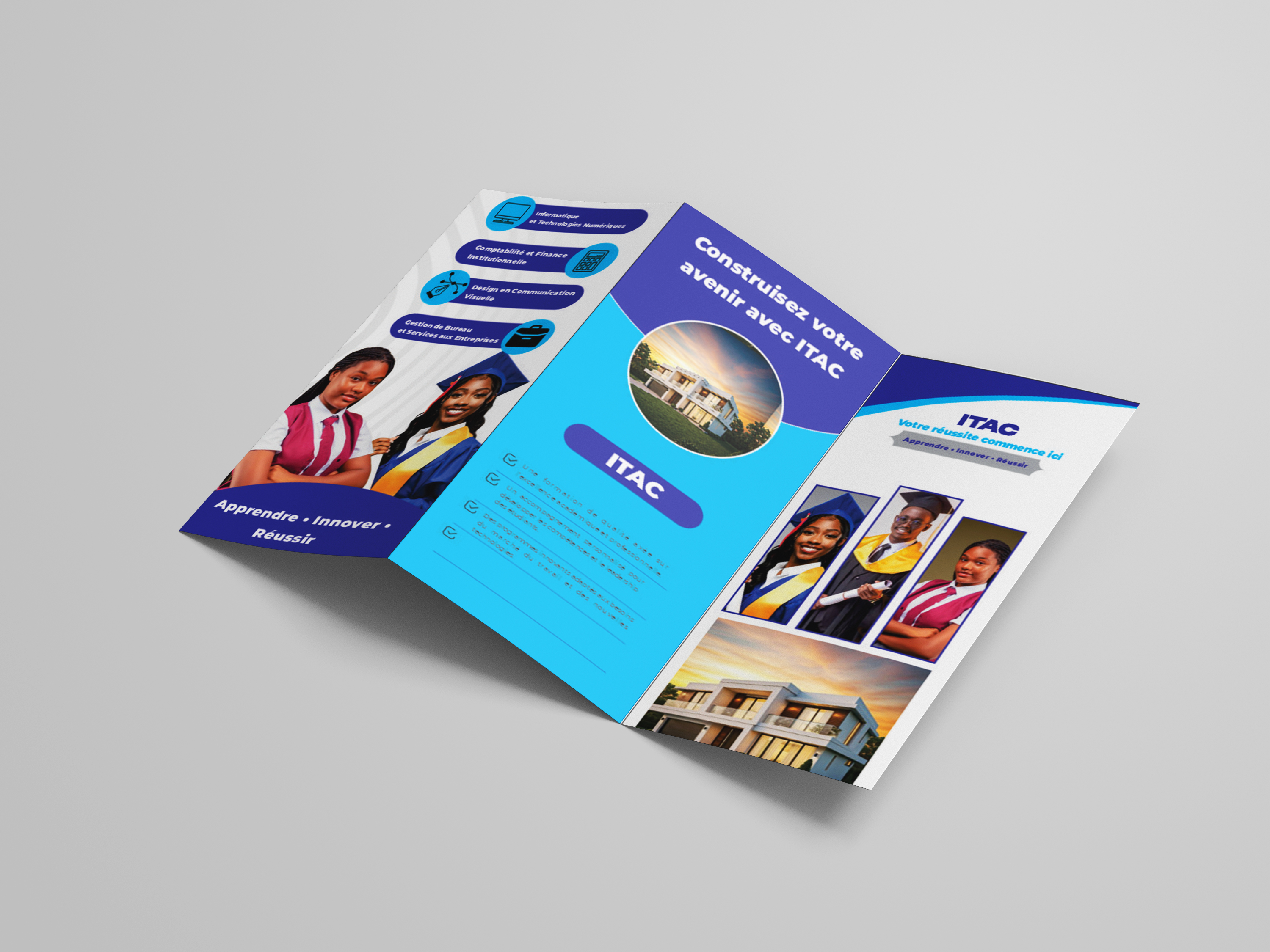 Présentation intérieure d'une brochure ouverte